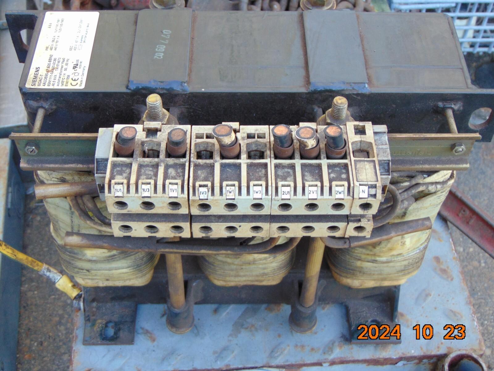 4AU3695-4PA00-8BN2 AUTOTRANSFORMER 46.5KVA PRI: 480/440V SEC: 400V