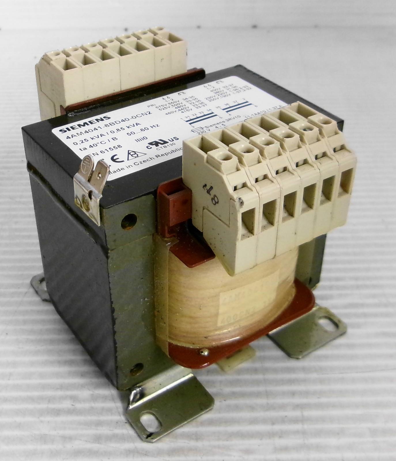4AM4041-8BD40-0CN2 Control Circuit Transformer 0,25kVA/0,85kVA 50/60Hz