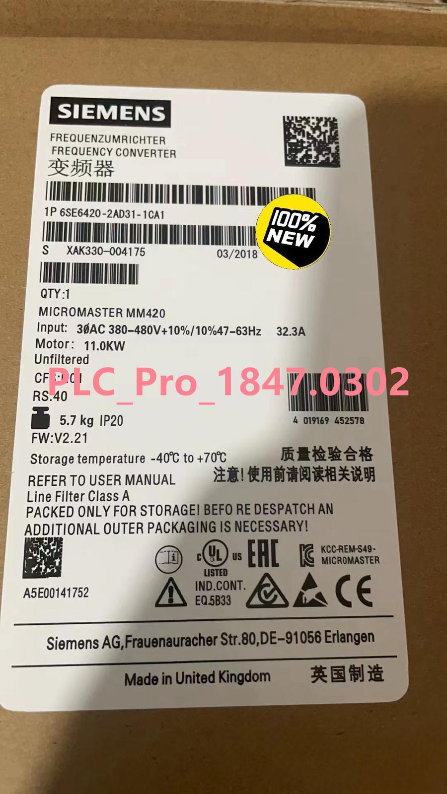 6SE6420-2AD31-1CA1 S NEW 6SE6420-2AD31-1CA1 Inverter