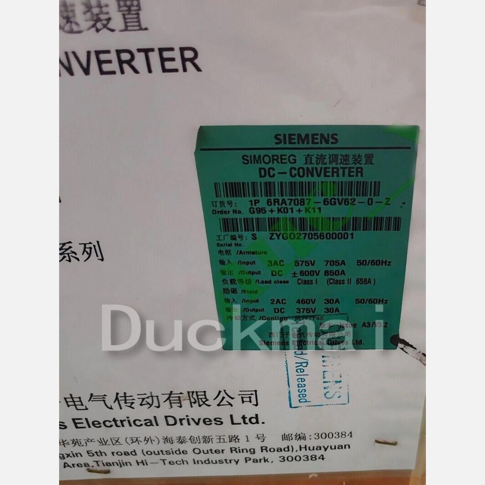 6RA7087-6GV62-0-Z Sealed DC Converter 6RA7087-6GV62-0-Z