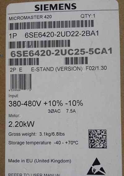 6SE6420-2UC25-5CA1 6SE6 420-2UC25-5CA1 S)