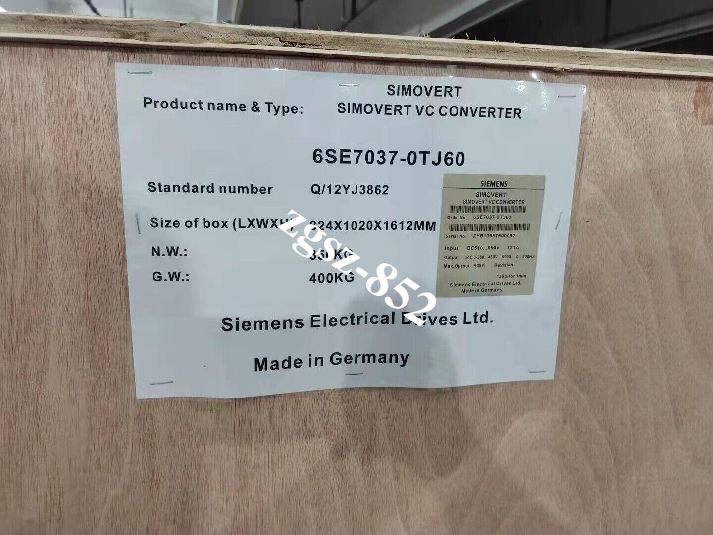 PLC 6SE7037-0TJ60 SIM0VERT MD lnverter unit DC 510-650V,400KW
