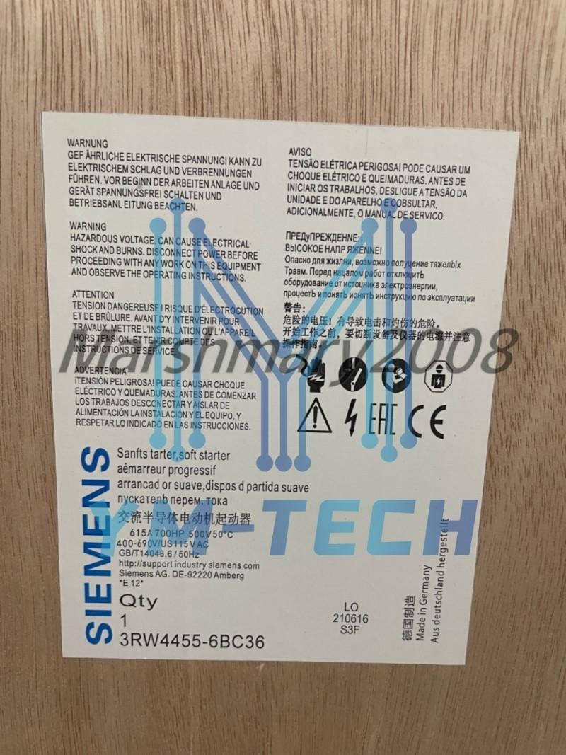 3RW4455-6BC36 3RW44556BC36 SIRIUS Soft Starter 400kW 3RW44556BC36
