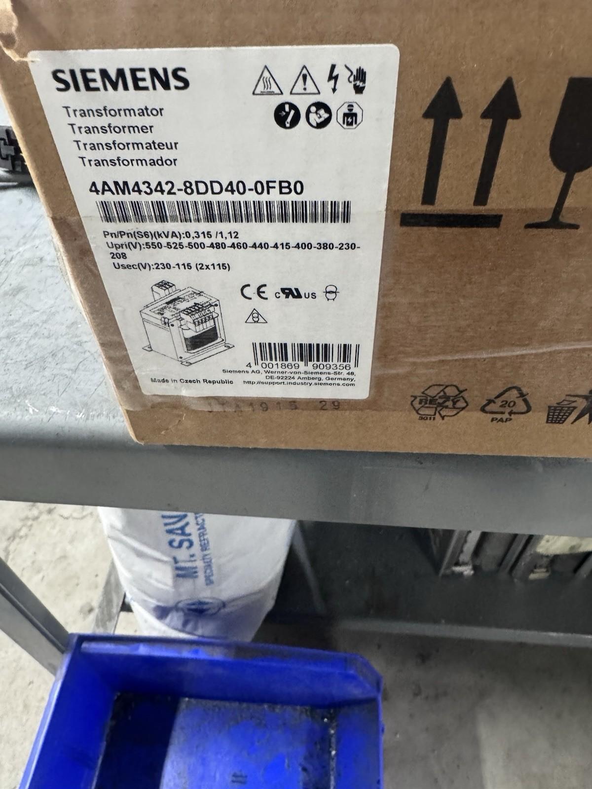 Power Transformer 4AM4342-8DD40-0FB0 0.315-1.12 kVA 230/115V 50-60Hz