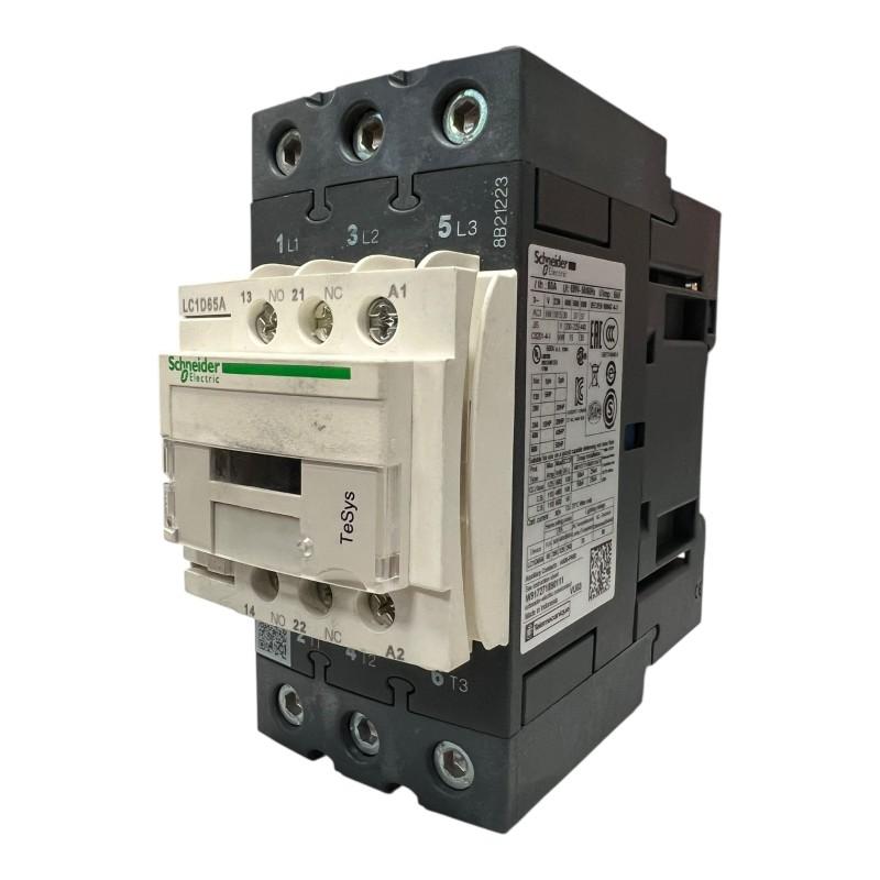 IEC contactor, TeSys Deca, nonreversing, 65A, 40HP at 480VAC, up to 100kA SCCR, 3 phase, 3 NO, 115VAC 50/60Hz coil, open