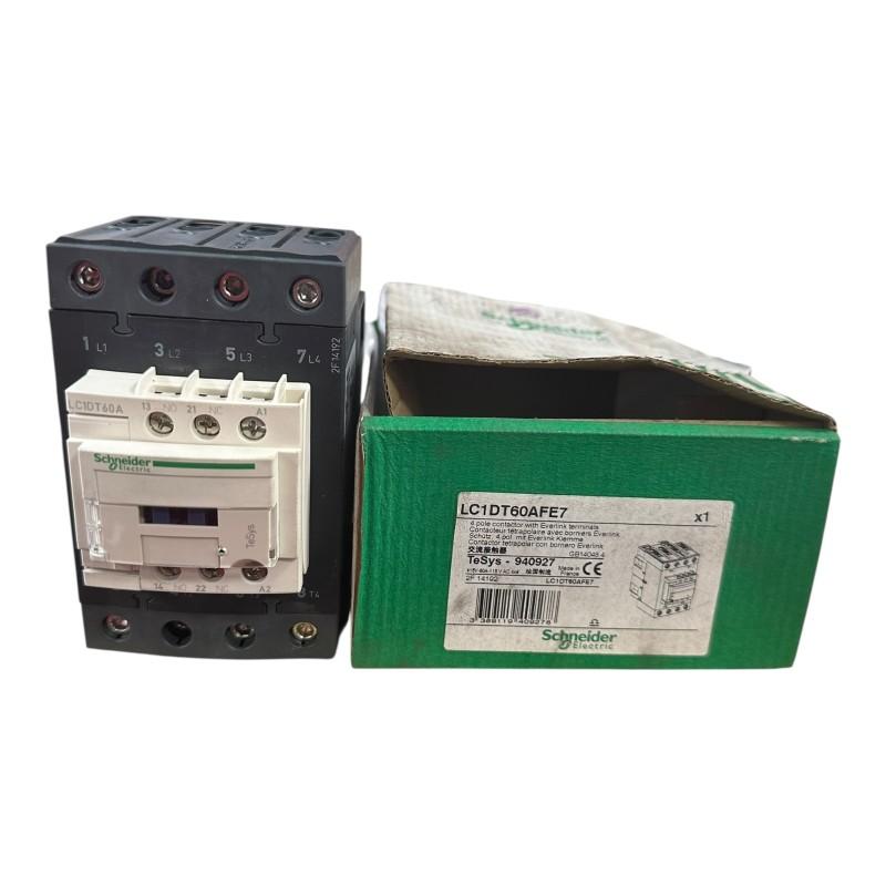 IEC contactor, TeSys Deca, nonreversing, 60A resistive, 4 pole, 4 NO, 115VAC 50/60Hz coil, open style