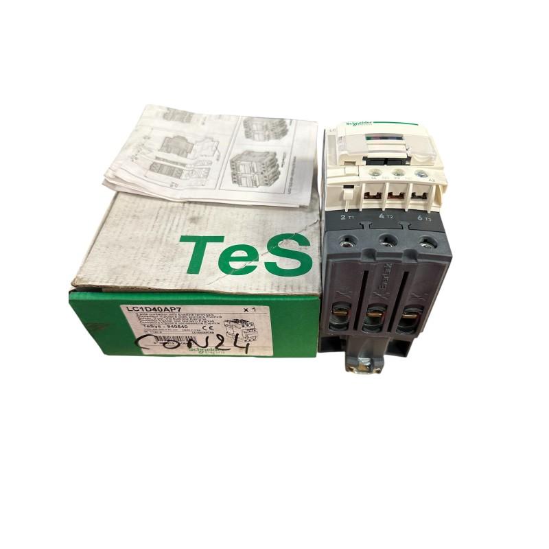 IEC contactor, TeSys Deca, nonreversing, 40A, 30HP at 480VAC, up to 100kA SCCR, 3 phase, 3 NO, 230VAC 50/60Hz coil, open