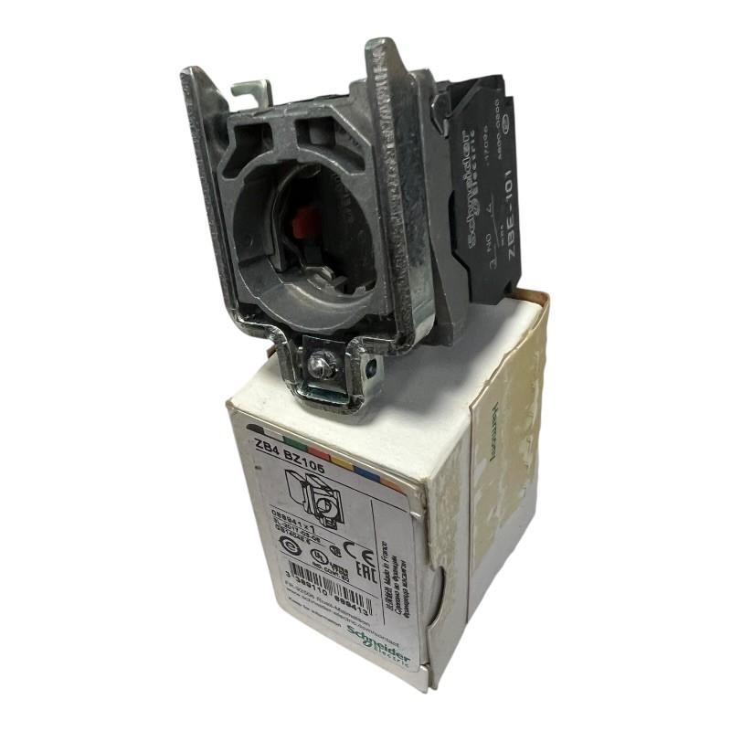 Harmony, 22mm Push Button, XB4B operators, contact block, with mounting collar, 1 NO and 1 NC, screw clamp terminal