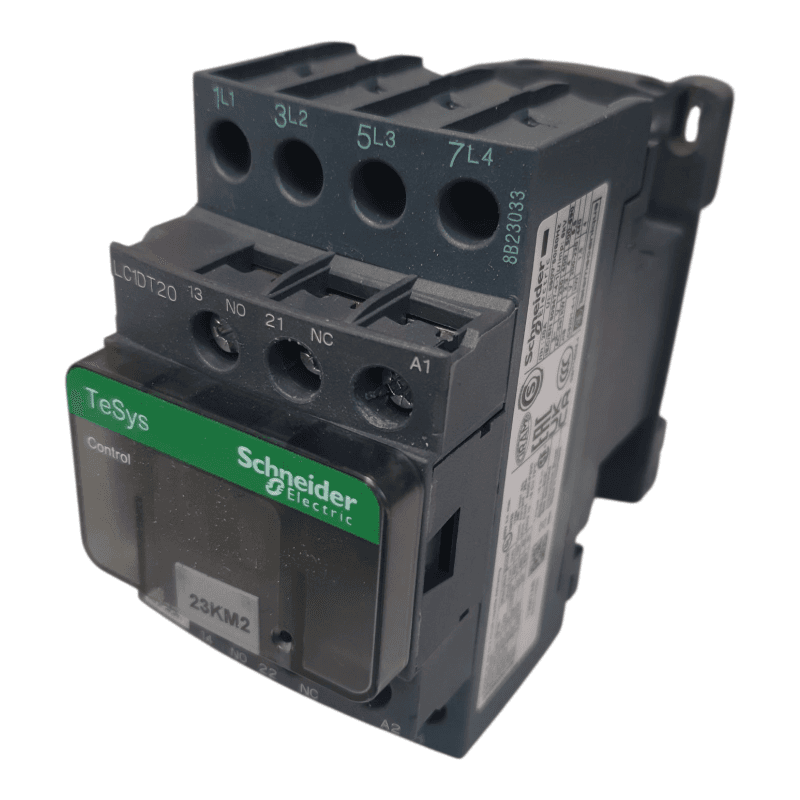 IEC contactor, TeSys Deca, nonreversing, 20A resistive, 4 pole, 4 NO, 230VAC 50/60Hz coil, open style