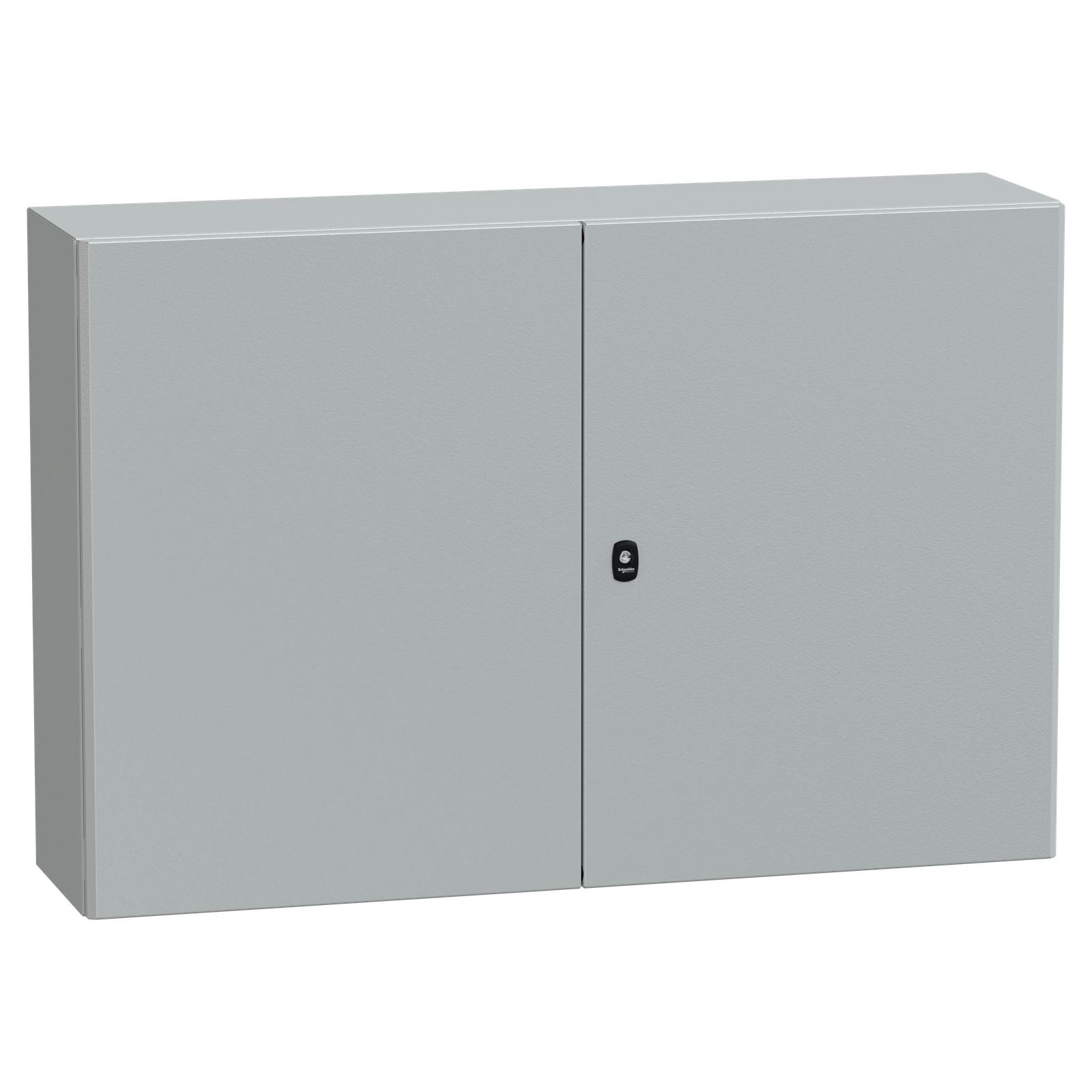 Wall mounted steel enclosure, Spacial S3D, double plain door, without mounting plate, 800x1200x300mm, IP55, IK10