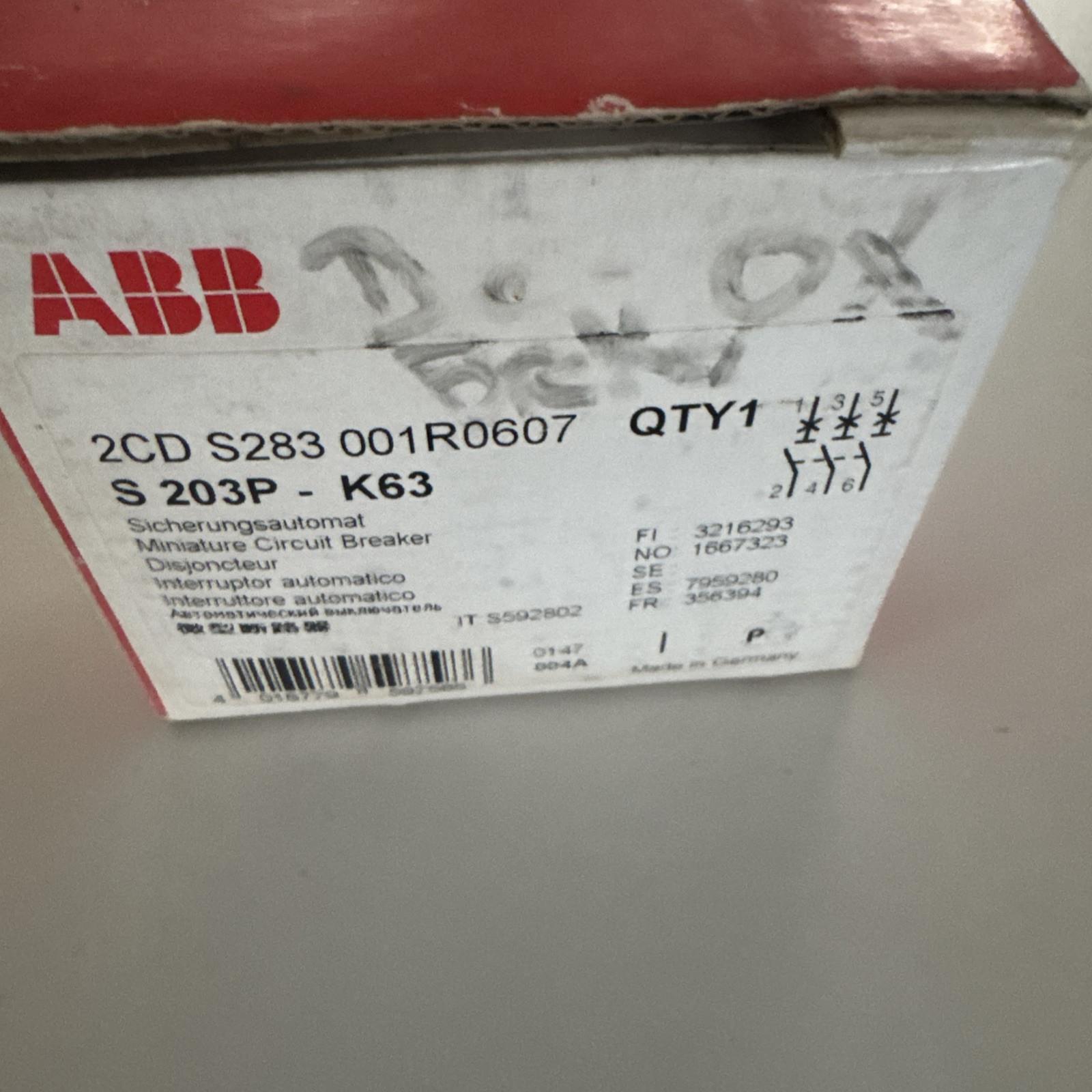 S203P-K63 Miniature Circuit Breaker - 3P - K - 63 A