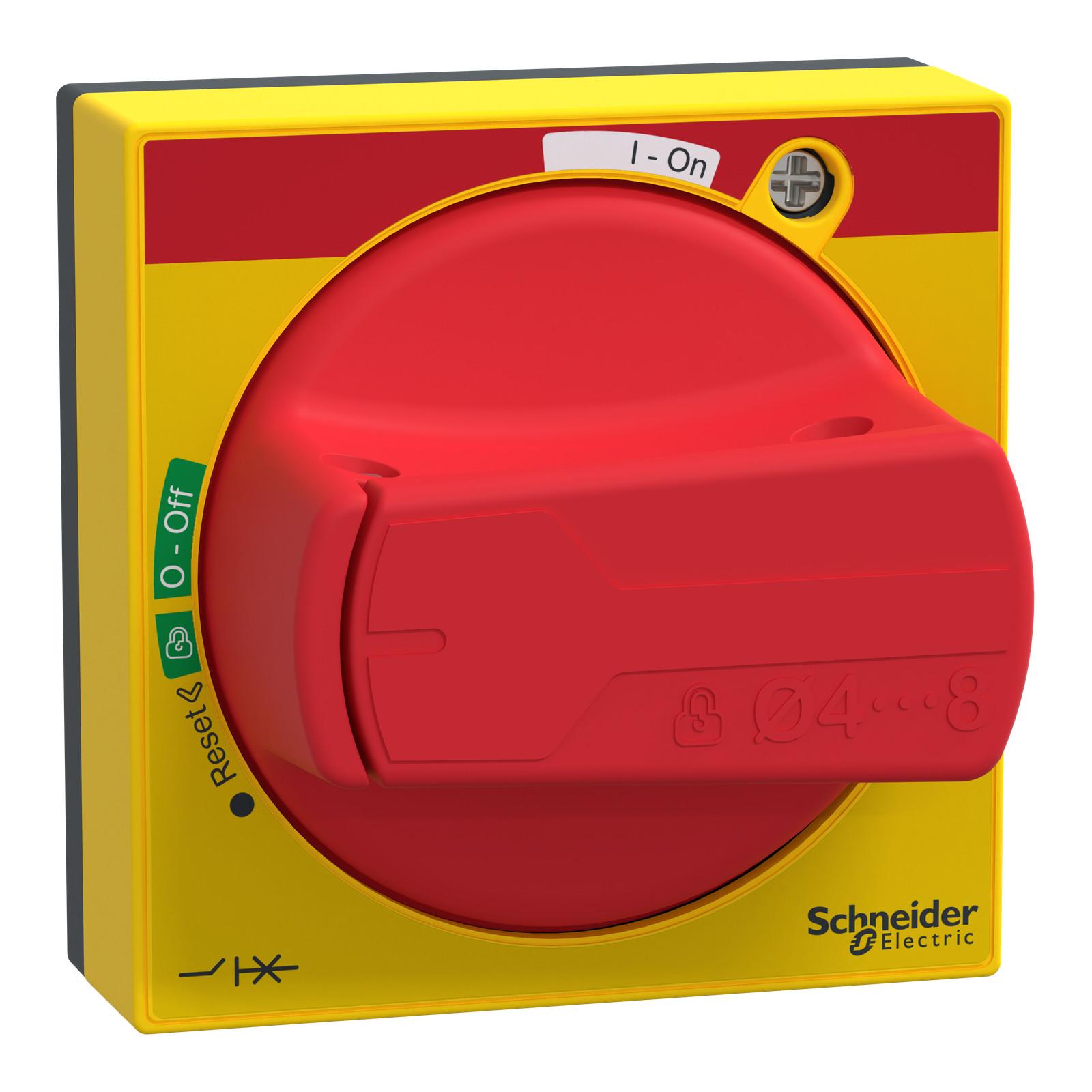 Rotary handle,TeSys Deca Frame 2/3,TeSys Ulta,IP65,red handle,without trip indication