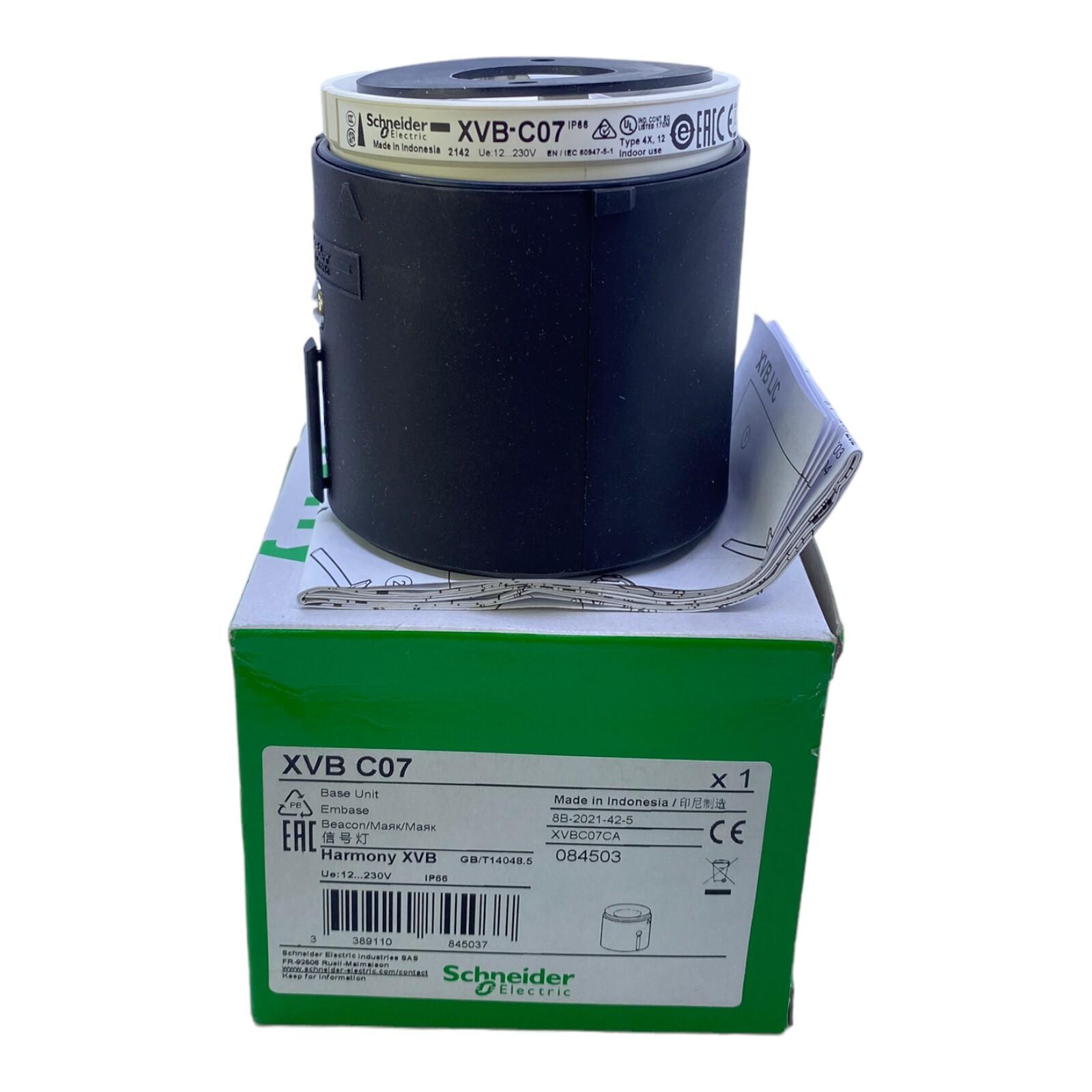 Base unit for modular tower lights, Harmony XVB, plastic, black, 70mm, bottom or side cable entry