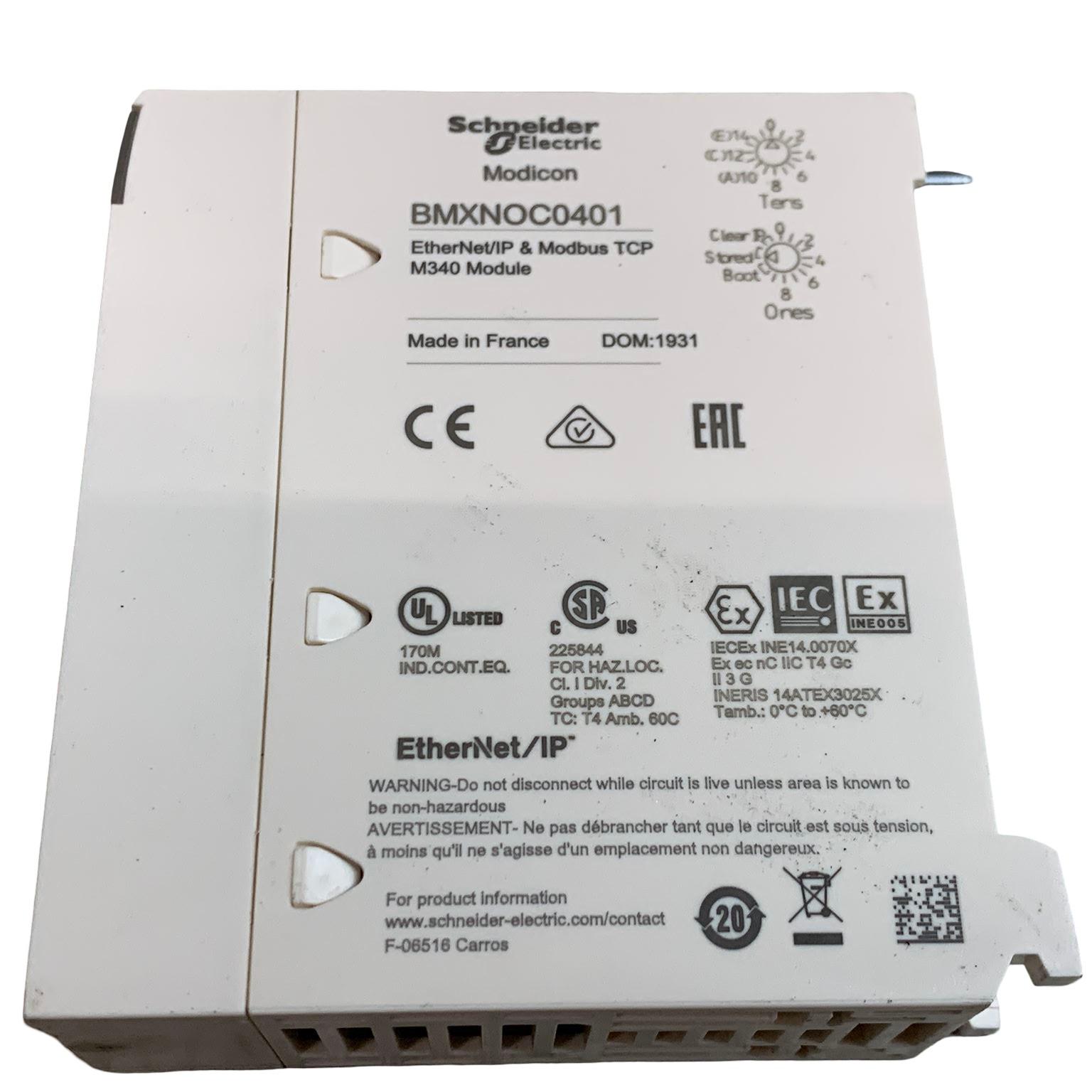 network module, Modicon M340, EtherNet/IP and Modbus/TCP, 4 x RJ45