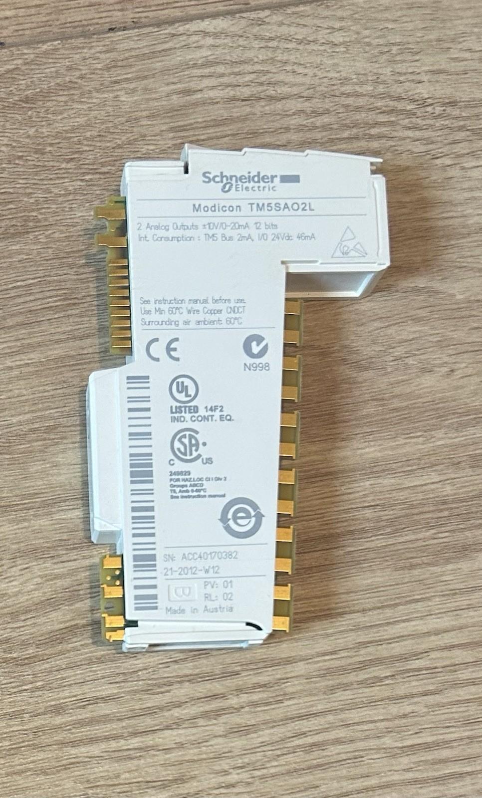 analog output module, Modicon TM5, 2O, +/-10V, 0 to 20mA, 12bits