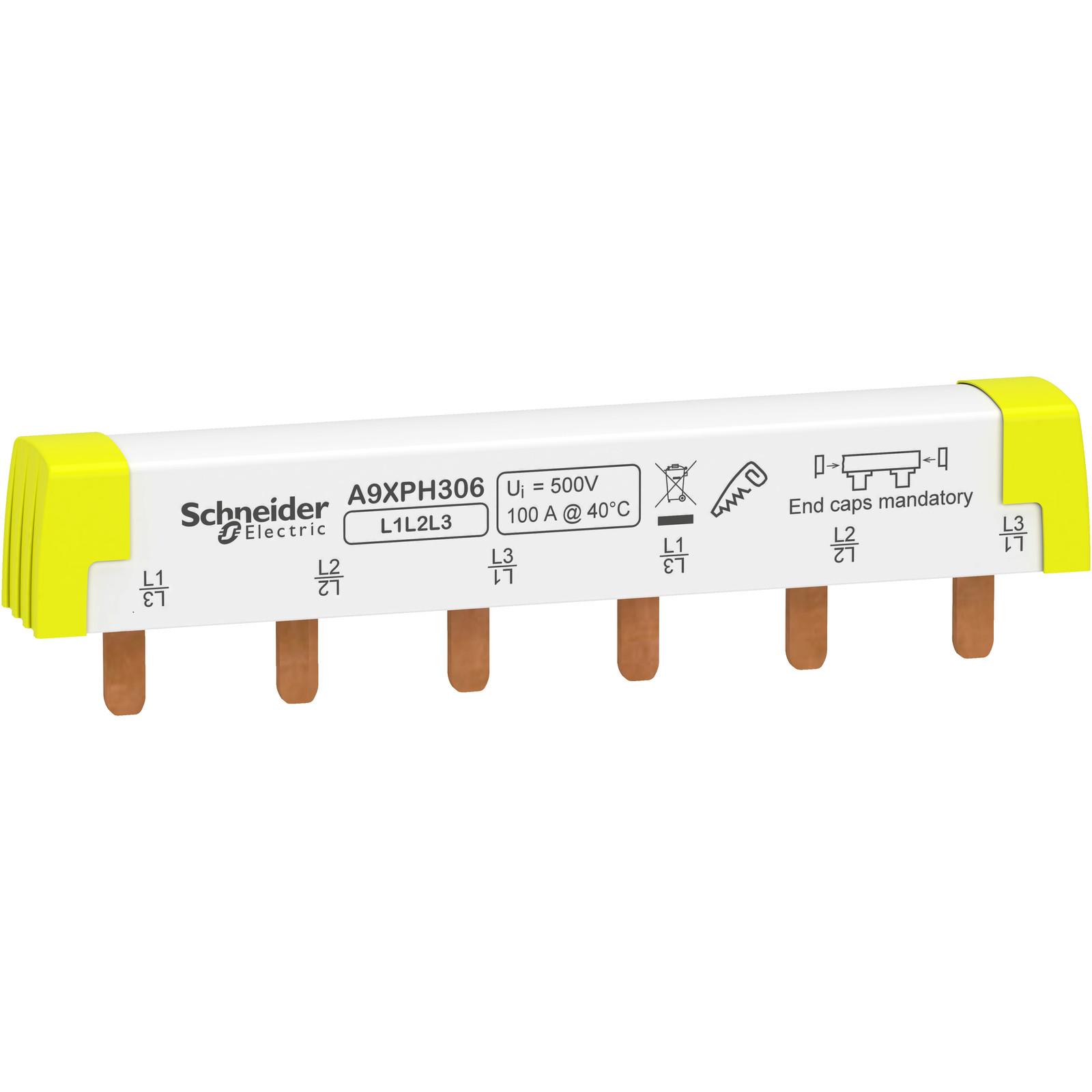 Acti9 - comb busbar - 3L - 18 mm pitch - 6 modules - 100A