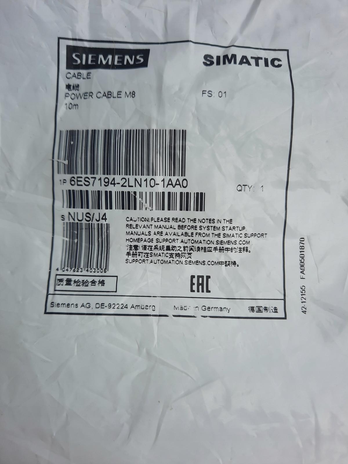POWER CABLE M8, 10M