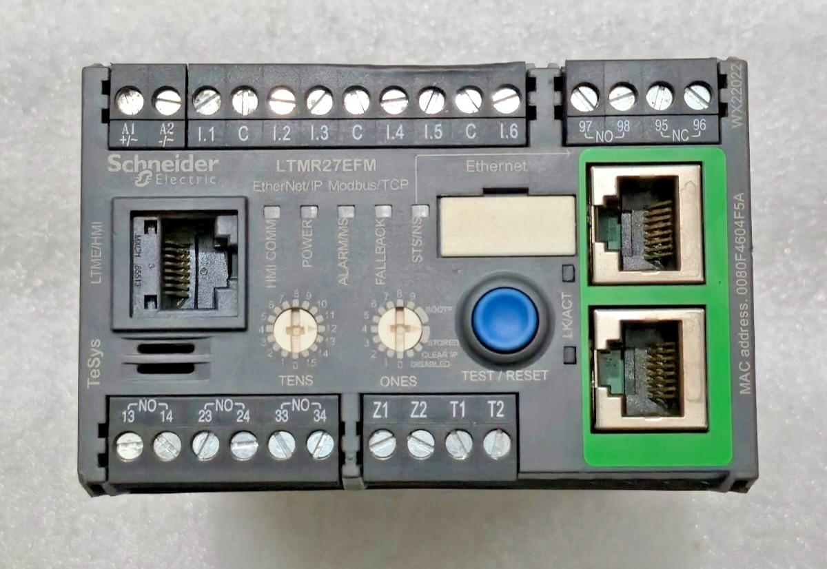 Motor Management, TeSys T, motor controller, Ethernet/IP, Modbus/TCP, 6 inputs, 3 outputs, 1.35 to 27A, 100 to 240 VAC