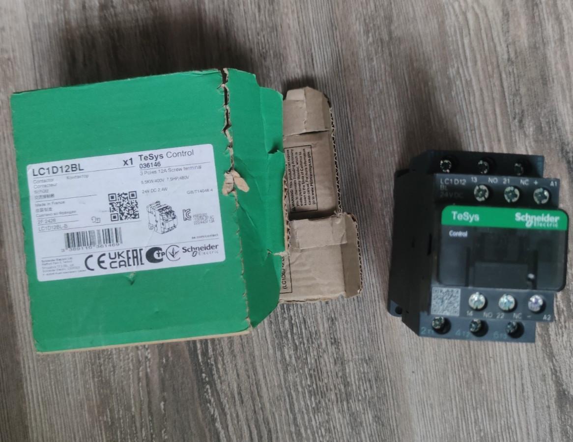 IEC contactor, TeSys Deca, nonreversing, 12A, 7.5HP at 480VAC, up to 100kA SCCR, 3 phase, 3 NO, low consumption 24 VDC coil