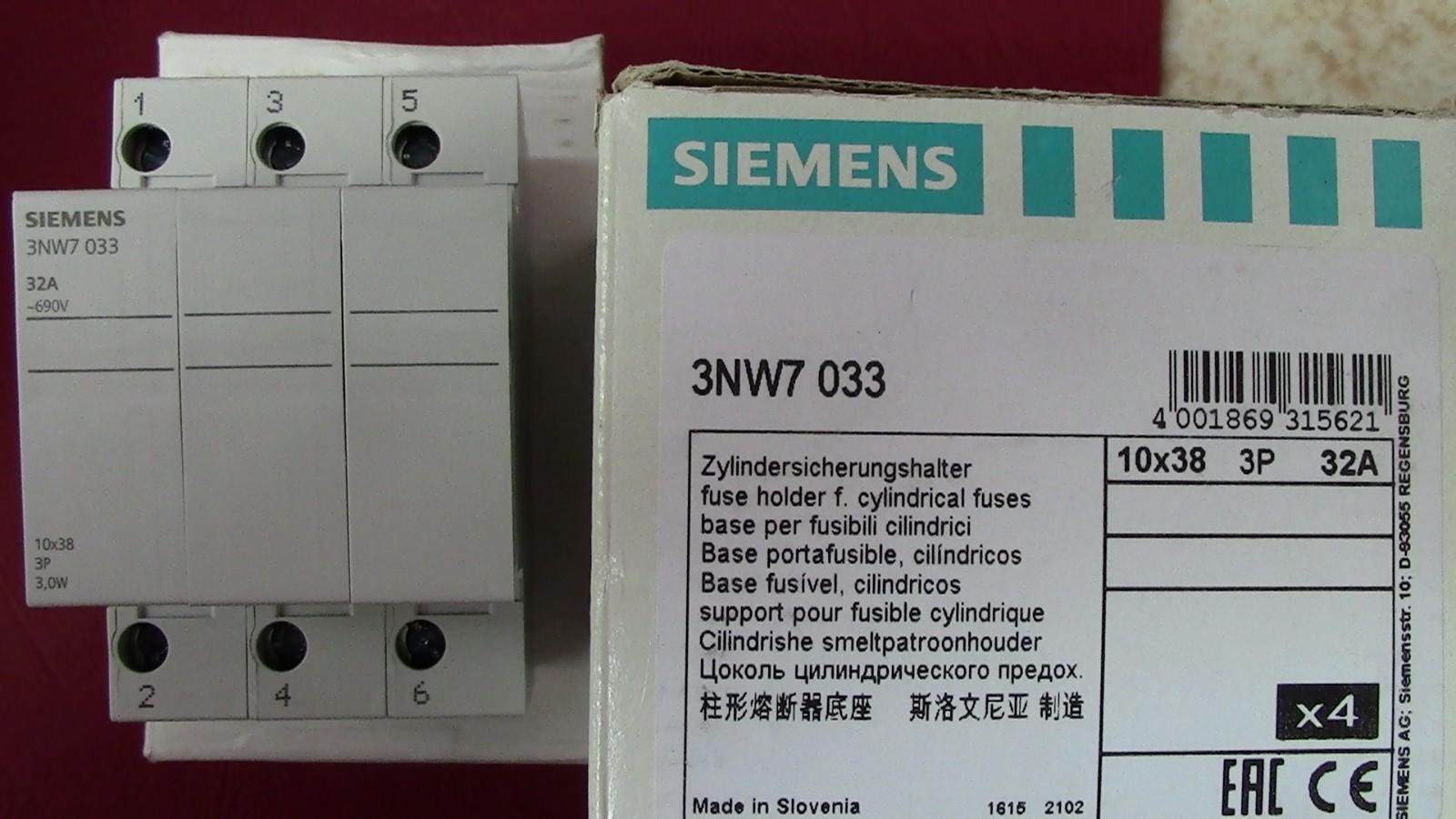 FUSE HOLDER, 3-POLE, 32A, 10X38MM FUSE