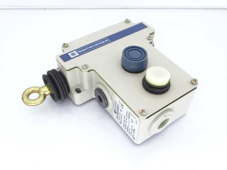 Latching emergency stop rope pull switch, Telemecanique rope pull switches XY2C, LH side, 2NC+2NO, pilot light 130 V