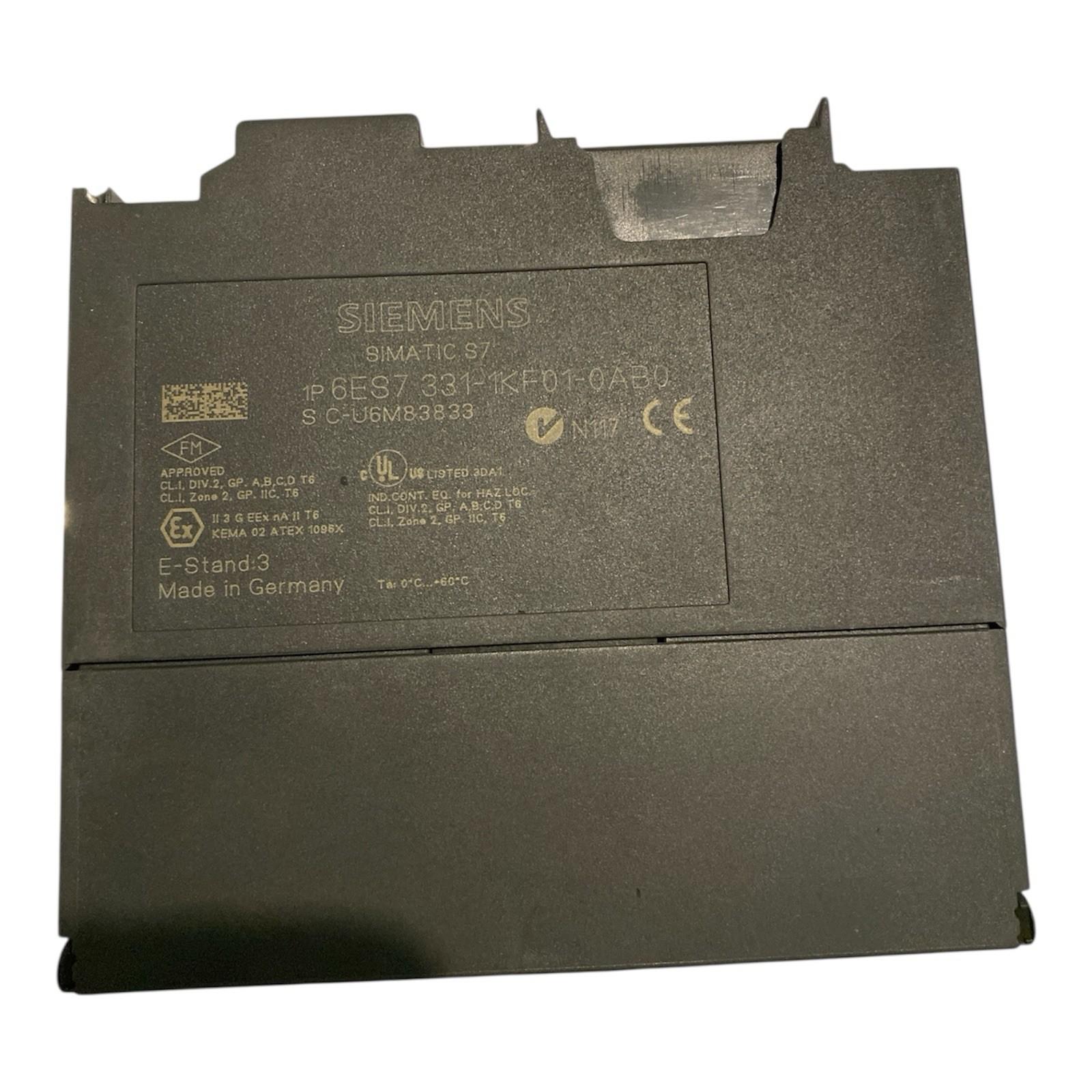 Module D'Entrée Analogique 6ES7 331-1KF01-0AB0 Simatic S7 TA 0C+60C