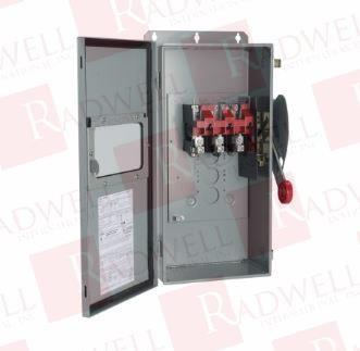 Eaton Enhanced visible blade single-throw safety switch, Enhanced visible blades, 100 A, NEMA 12/3R, Painted galvanized steel, Class H, Neutral, Three-pole, Four-wire, 600 V, Max Hp: 30, 40/ 60, 75 hp (1/3PH @480, 600 V), #14-#1/0 Cu/Al