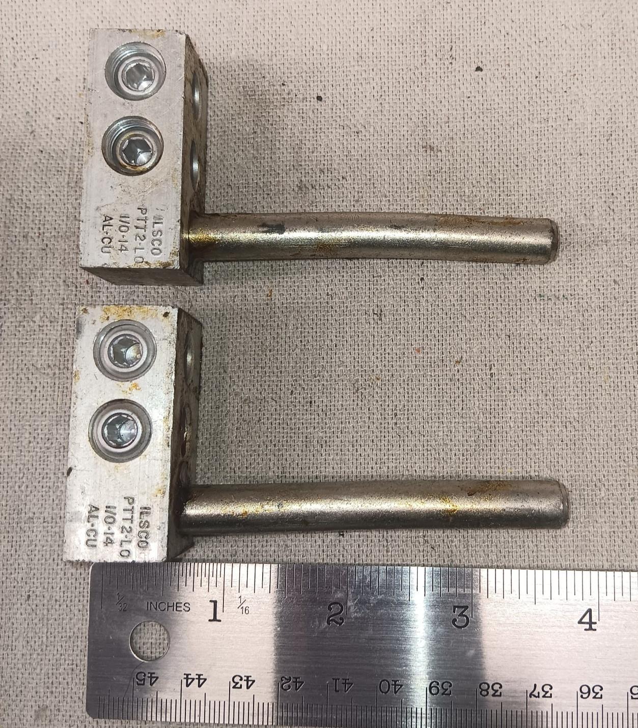 Aluminum Pole Type Overhead Transformer Lug, Dual Rated, Conductor Range 1/0-14, 2 Ports, Left Handed