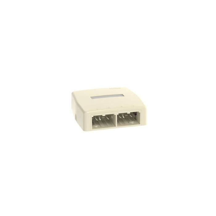 Mini-Com®, Surface Mount Boxes, Quick Release, 4 port, Electric Ivory