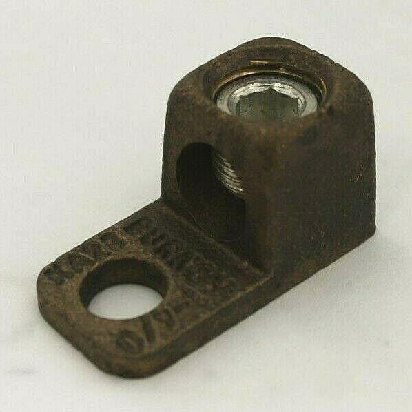 Copper Terminal, 1 Hole, 1-4/0 AWG (Str), 3/8" Stud, 1 Screw