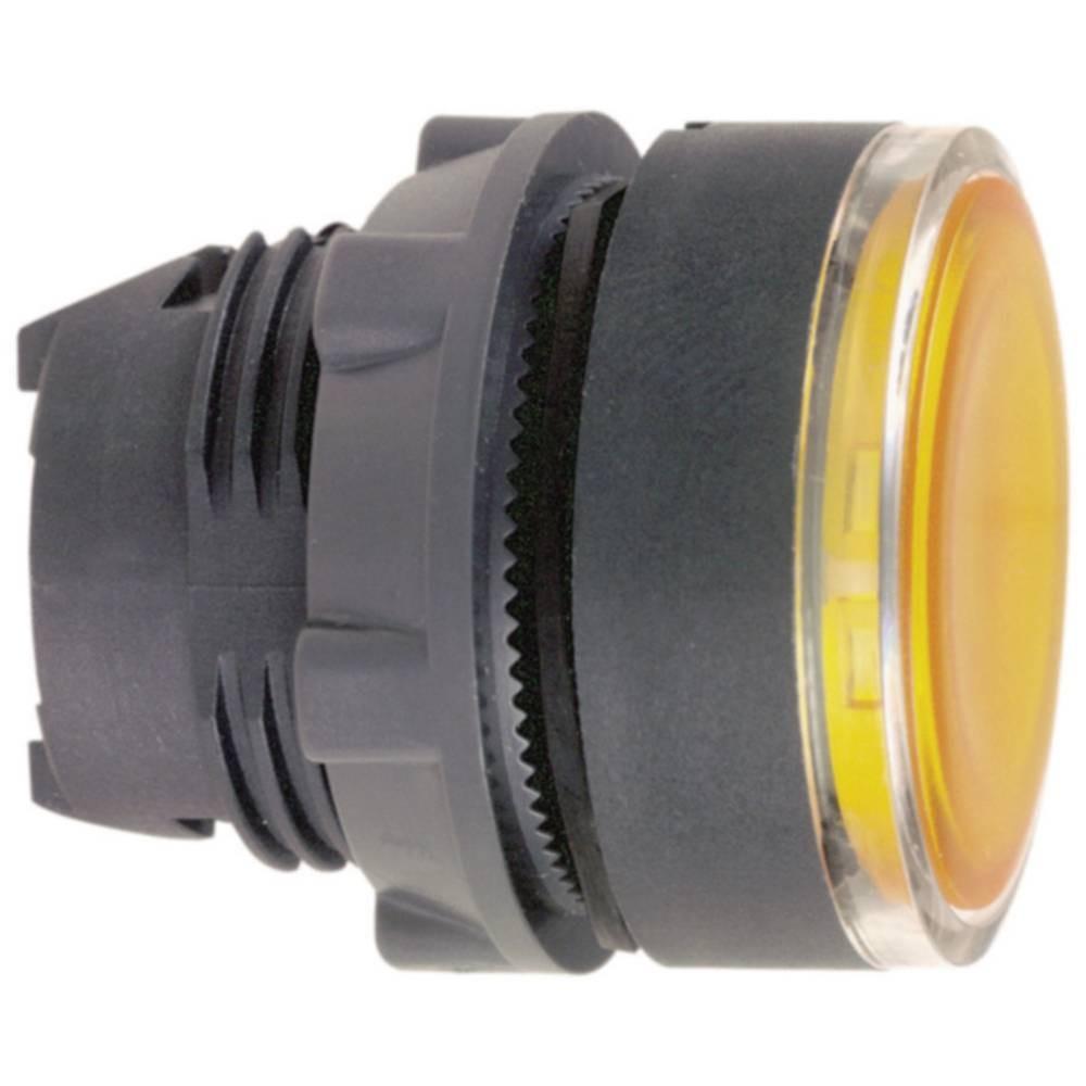 Head for illuminated push button, Harmony XB5, plastic, green flush, 22mm, universal LED, spring return, plain lens