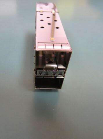 Small Form-factor Pluggable Plus (SFP+) Stacked 2-by-1 Multi-Port Connector with 4 Lightpipe Ports, EMI Metal Gasket, 40 Circuits, Tin (Sn) Tails