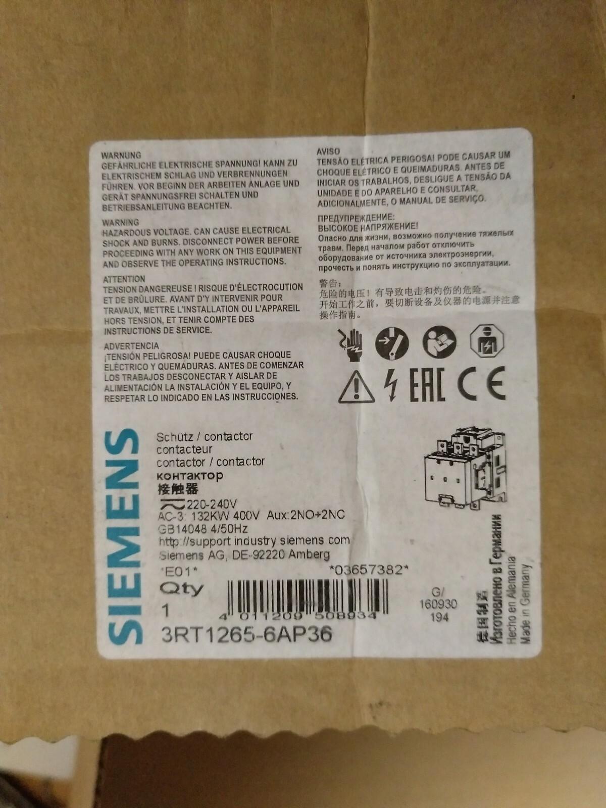 CONTACTOR VAC S10 265A 220-240V 3P BAR