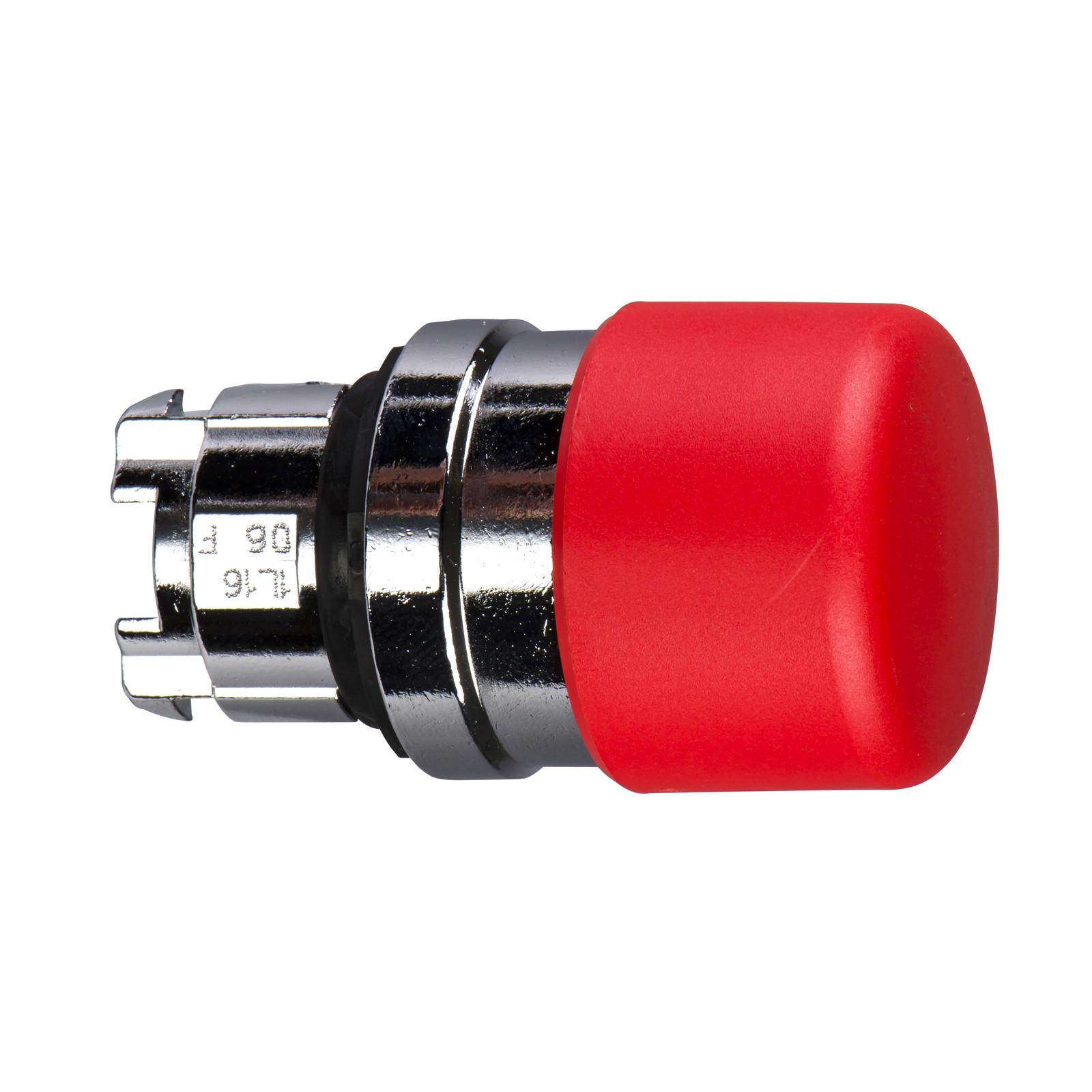 Head for non illuminated pushbutton, Harmony XB4, mushroom 30mm, metal, red, 22mm, spring return