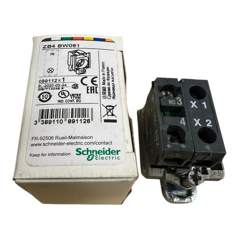 Light block with body fixing collar, Harmony XB4, metal, for BA9s bulb, lt 250V, 1NO