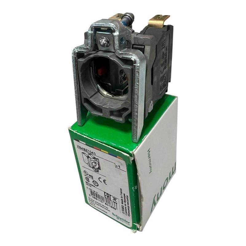 Harmony complete body/contact, body for push buttons or selector switches, XB6, single contact block with body/fixing collar 2NC faston connector