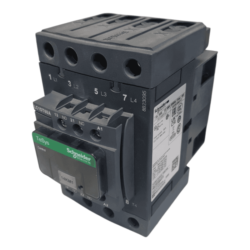 IEC contactor, TeSys Deca, nonreversing, 60A resistive, 4 pole, 4 NO, 230VAC 50/60Hz coil, open style