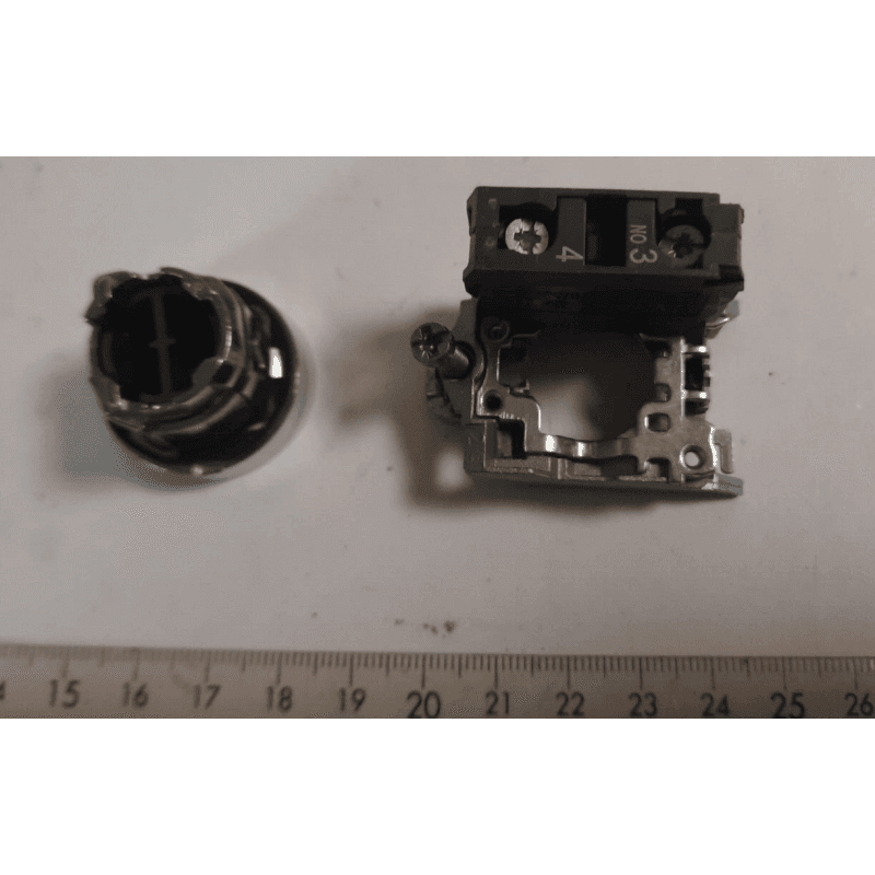 Harmony, 22mm push button, black flush, spring return, 1 NO, unmarked