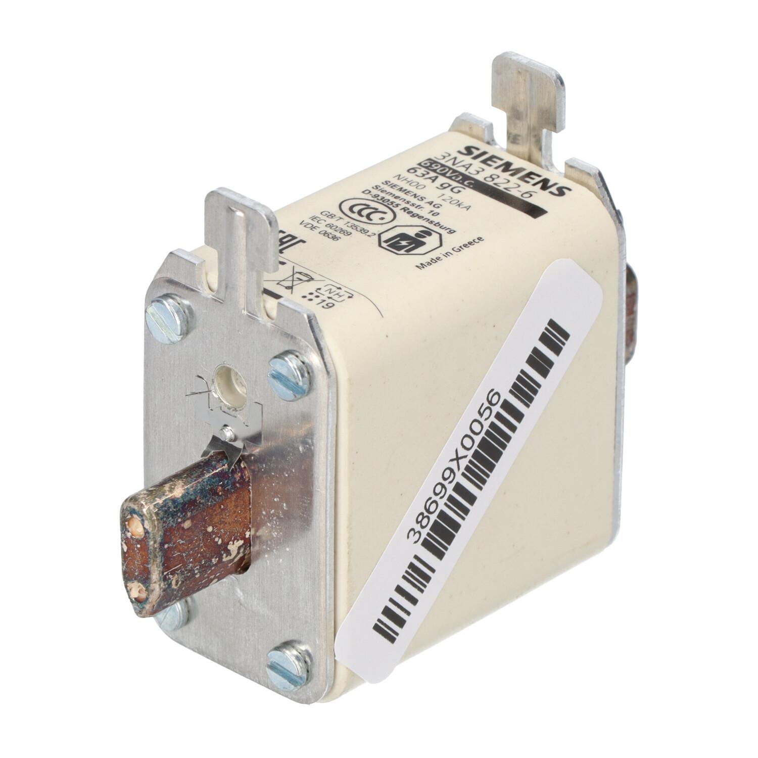 FUSE LINK, LV HRC, 63A, 660VAC, SZ 00