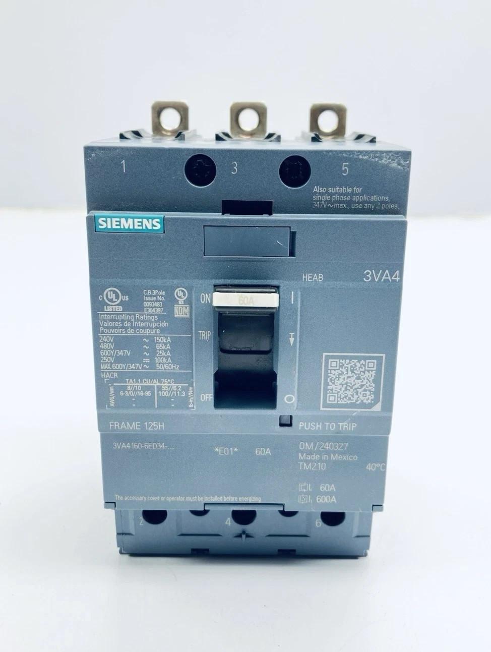 BRKR 3VA41 3P 60A 65KA FTFM LD LUG