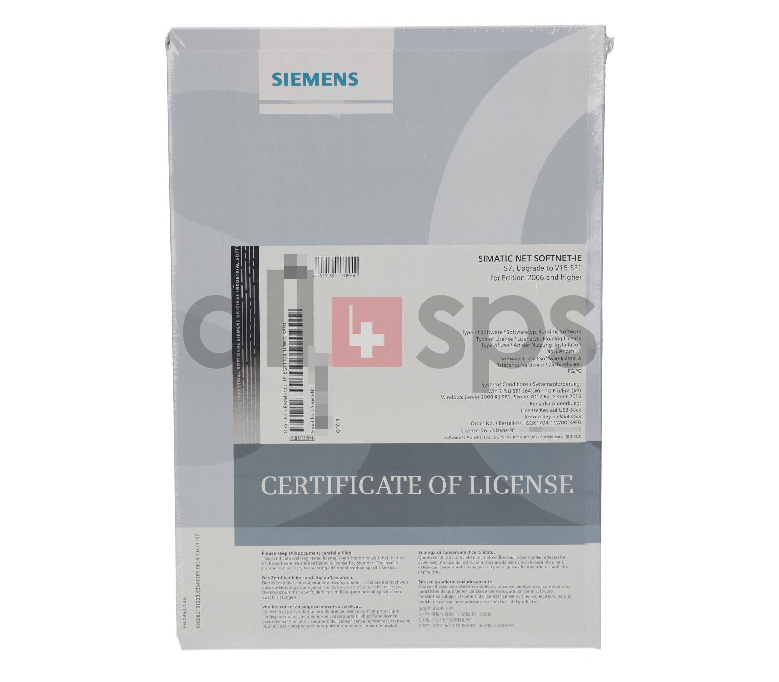 SIMATIC NET IE SOFTNET-S7 UPGRADE FROM E