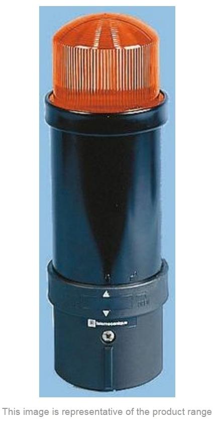 Illuminated beacon, Harmony XVB, plastic, orange, 70mm, flashing, integral flash discharge tube, 5 joule, 230V AC