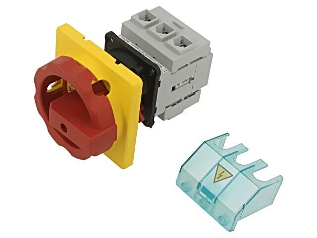 DISC SW 25A ROT HDL 1HOLE R/Y 3P