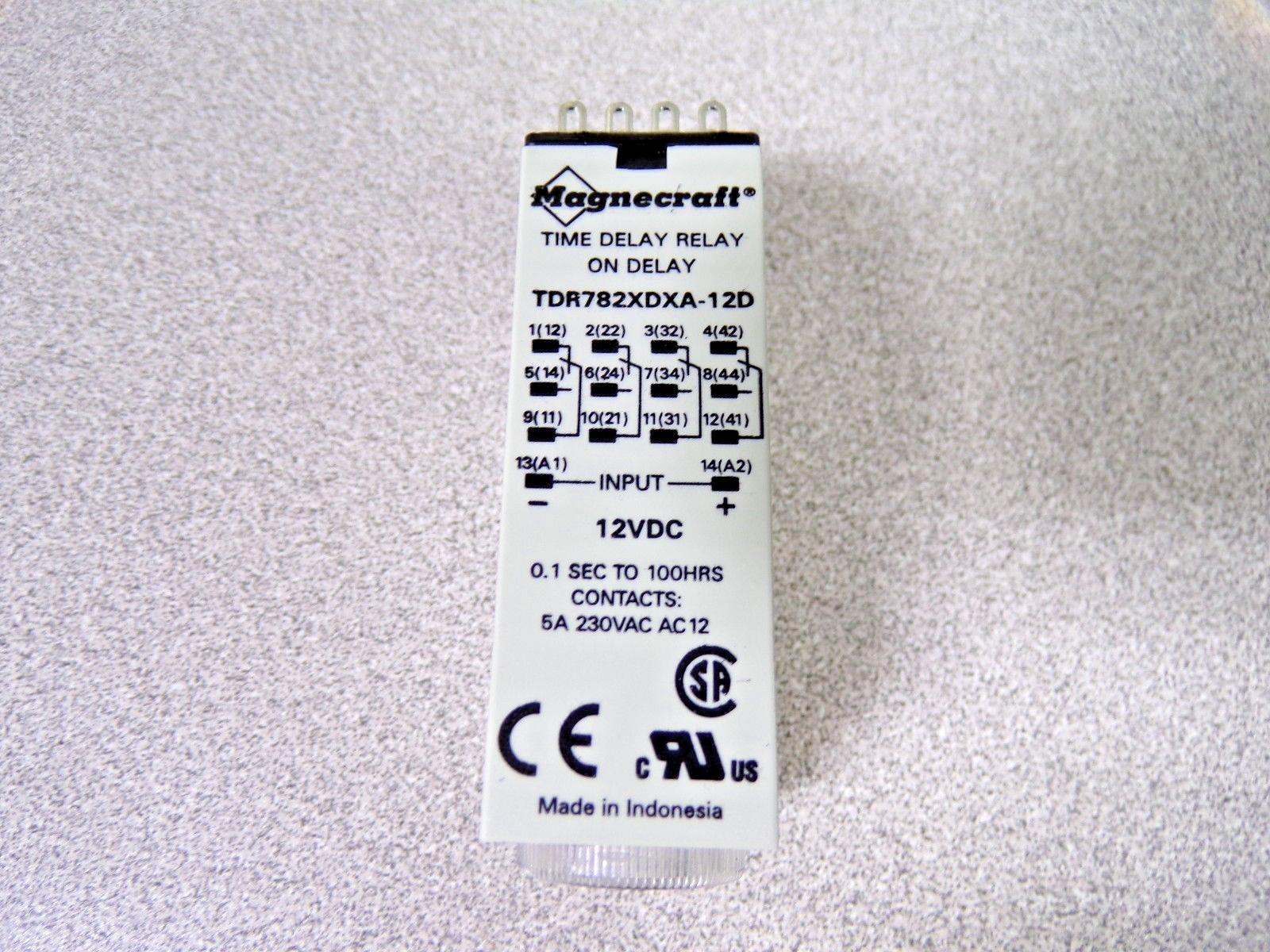 Time delay relay, SE Relays, 4PDT, 5A, 12 VDC, 100 ms to 100 hours, 7 time scales, on-delay function, socket compatible