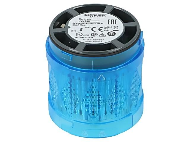 Modular tower light, Harmony XVU, illuminated LED units, blue, 60mm, blinking, IP65, 24V AC DC