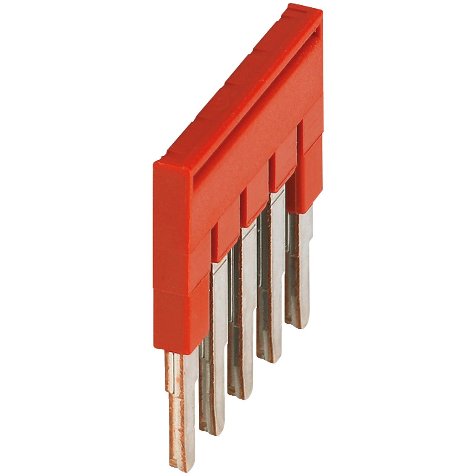 Plug-in bridge, Linergy TR, 5 points, for 2.5mm² terminal blocks, red, 5 ways, set of 50