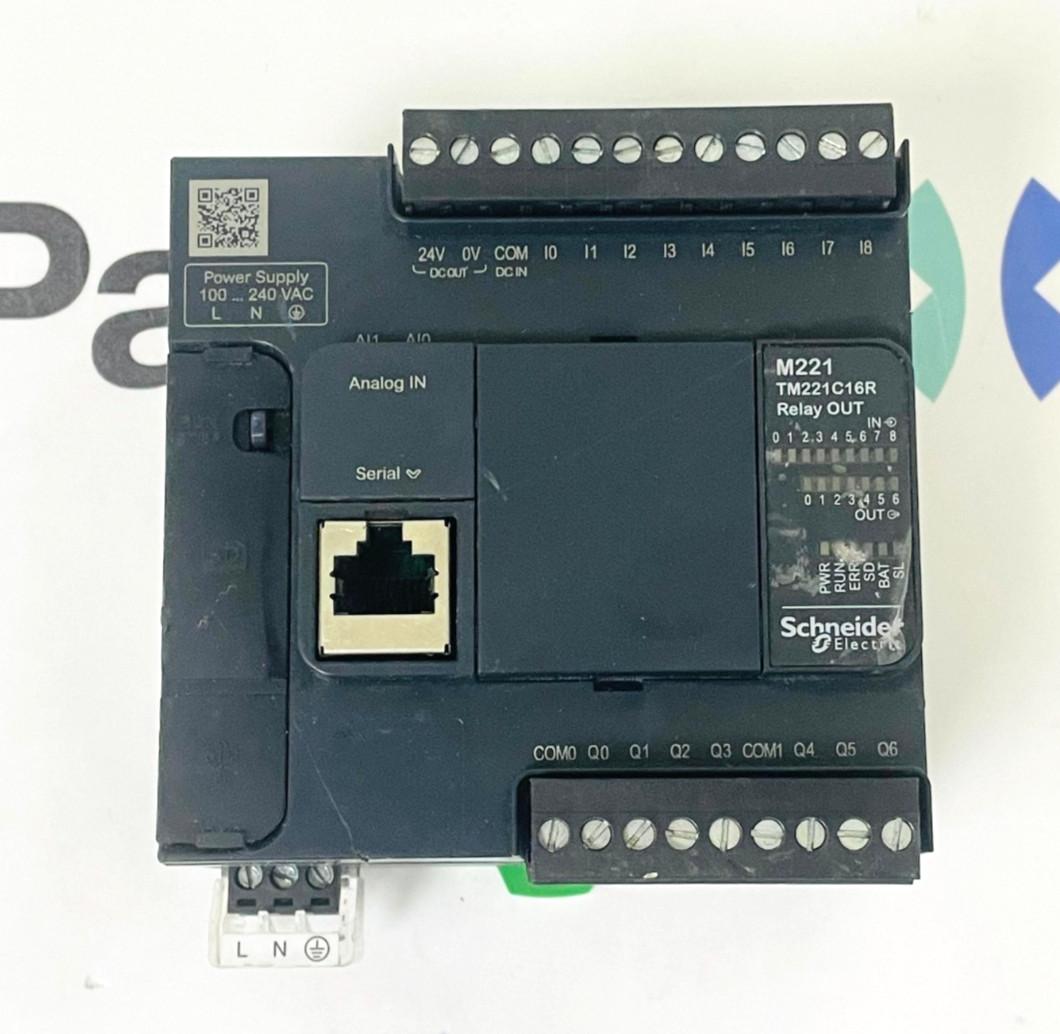 logic controller, Modicon M221, 16 IO, 7 relay outputs, 100…240V AC