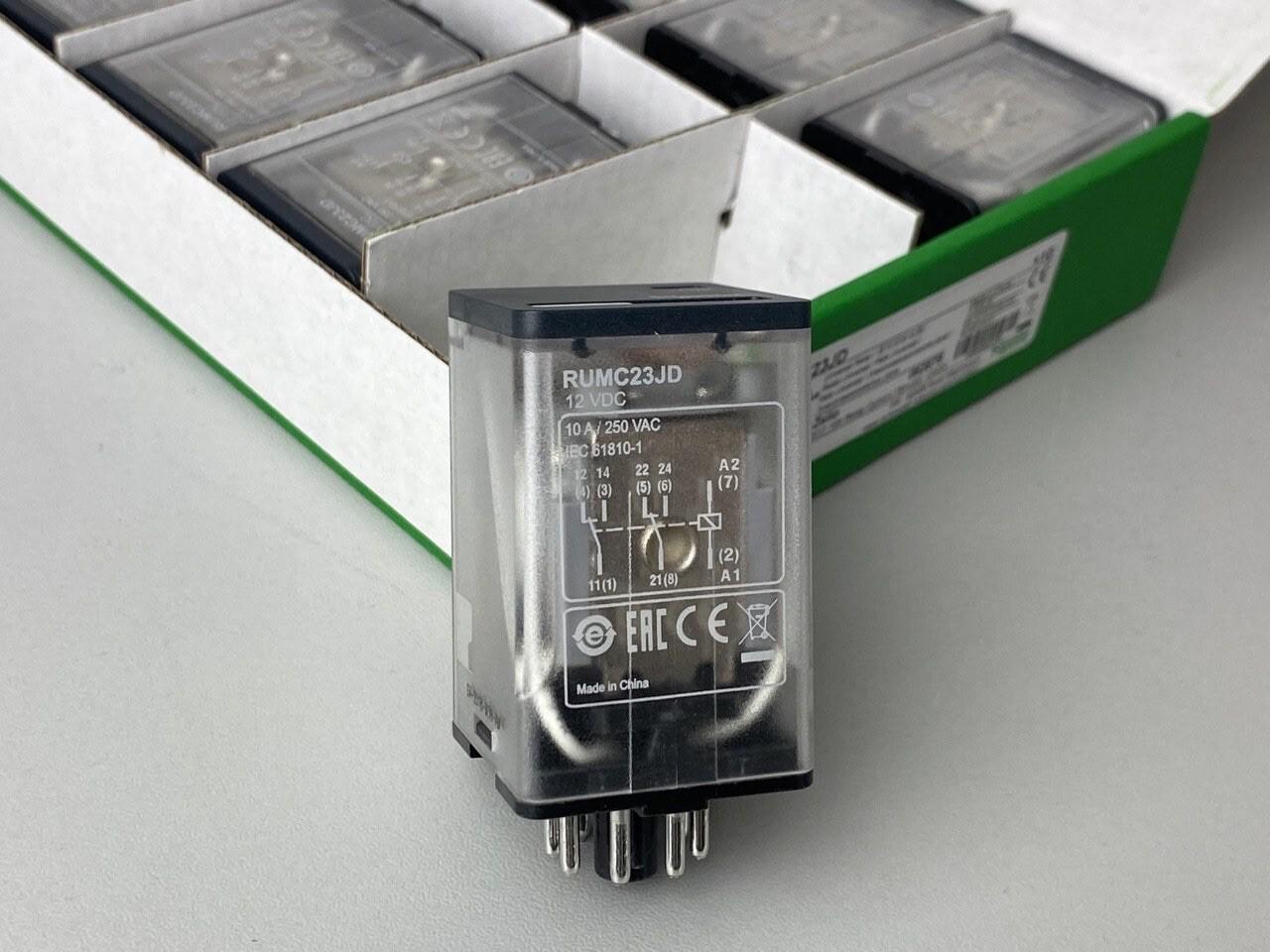 LOT 10ps RUMC23JD Zelio Relay RUM C/O 12V DC 10A with LED