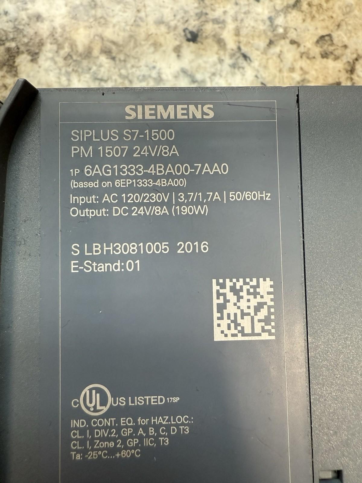 SIPLUS S7-1500 PM 1507 24V/8A