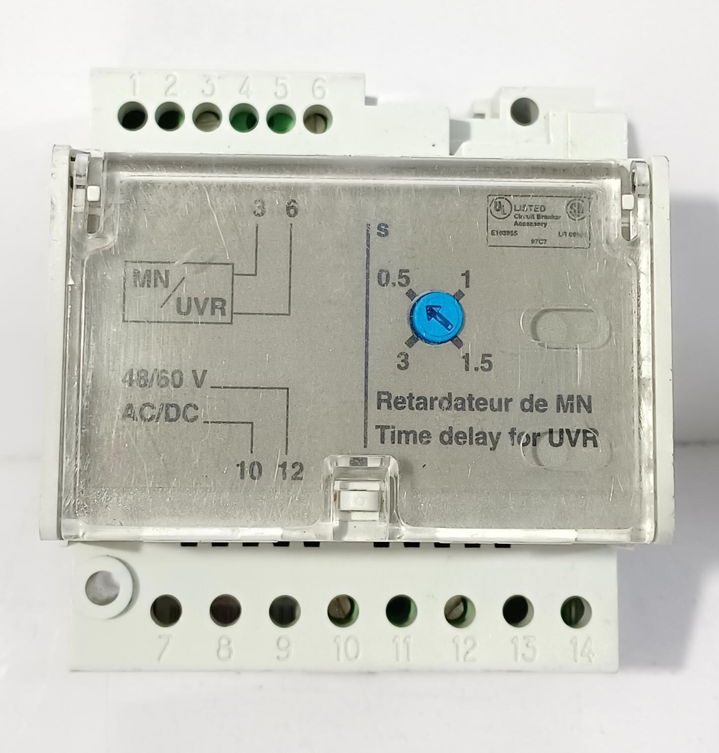 MN delay unit, MasterPact NT/NW, ComPacT NS, adjustable time delay 0.5s to 3s, 48/60VDC, 48/60VAC 50/60Hz, spare part